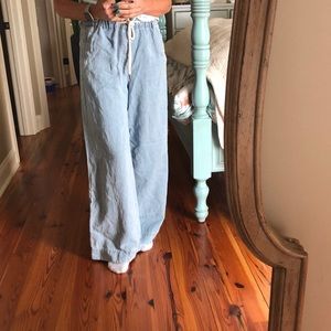 Ann Taylor Loft light blue palazzo wide leg jeans.  Size S but fits like a 6